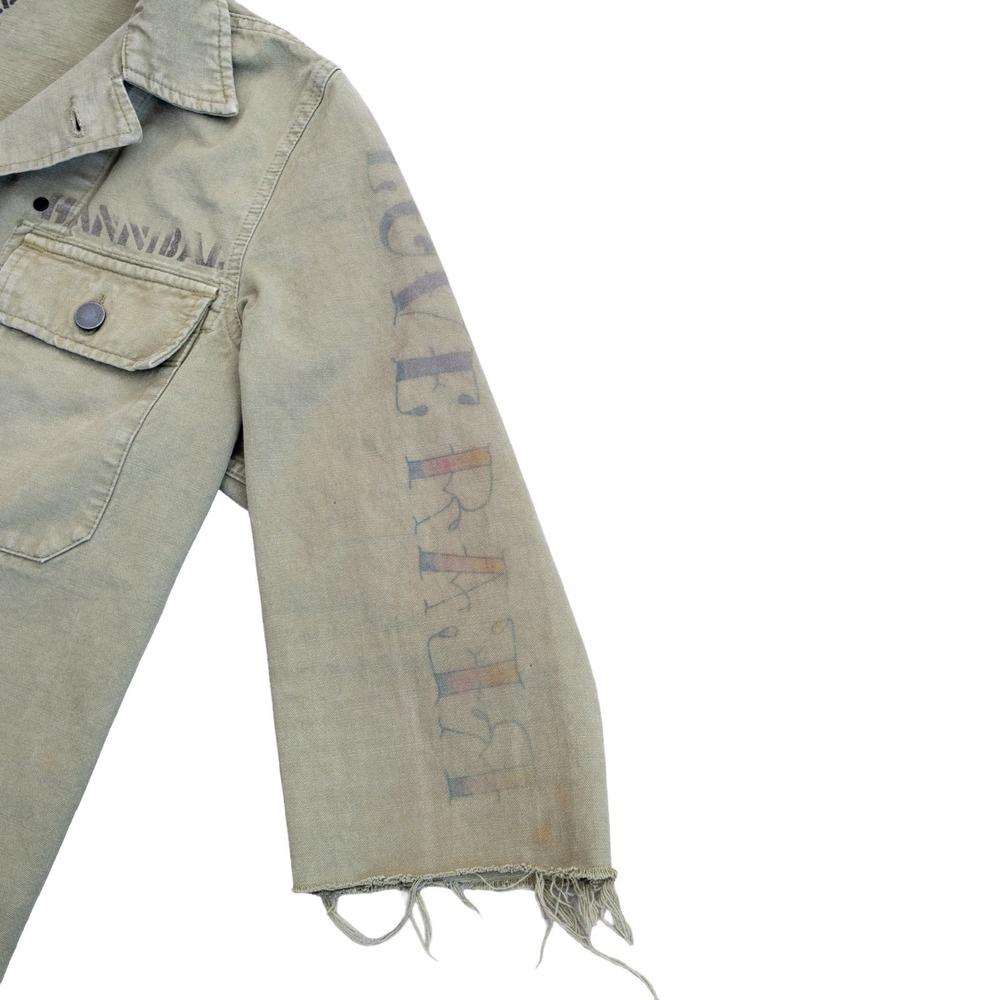 RA-RE Rag Recycle Rag Restyle Military Jacket Mens Slim L Distressed Italy - Picture 4 of 12